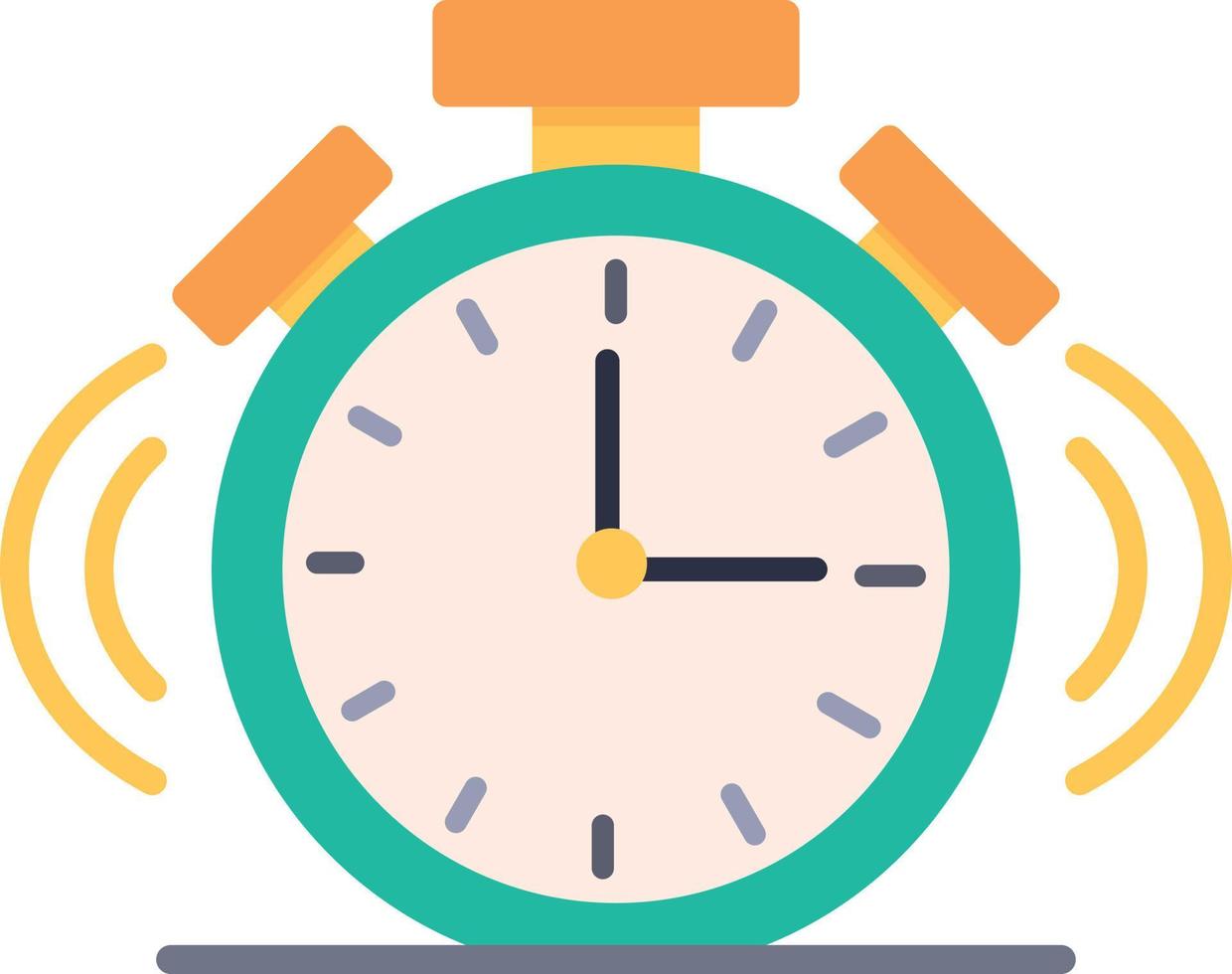 reloj despertador icono plano vector