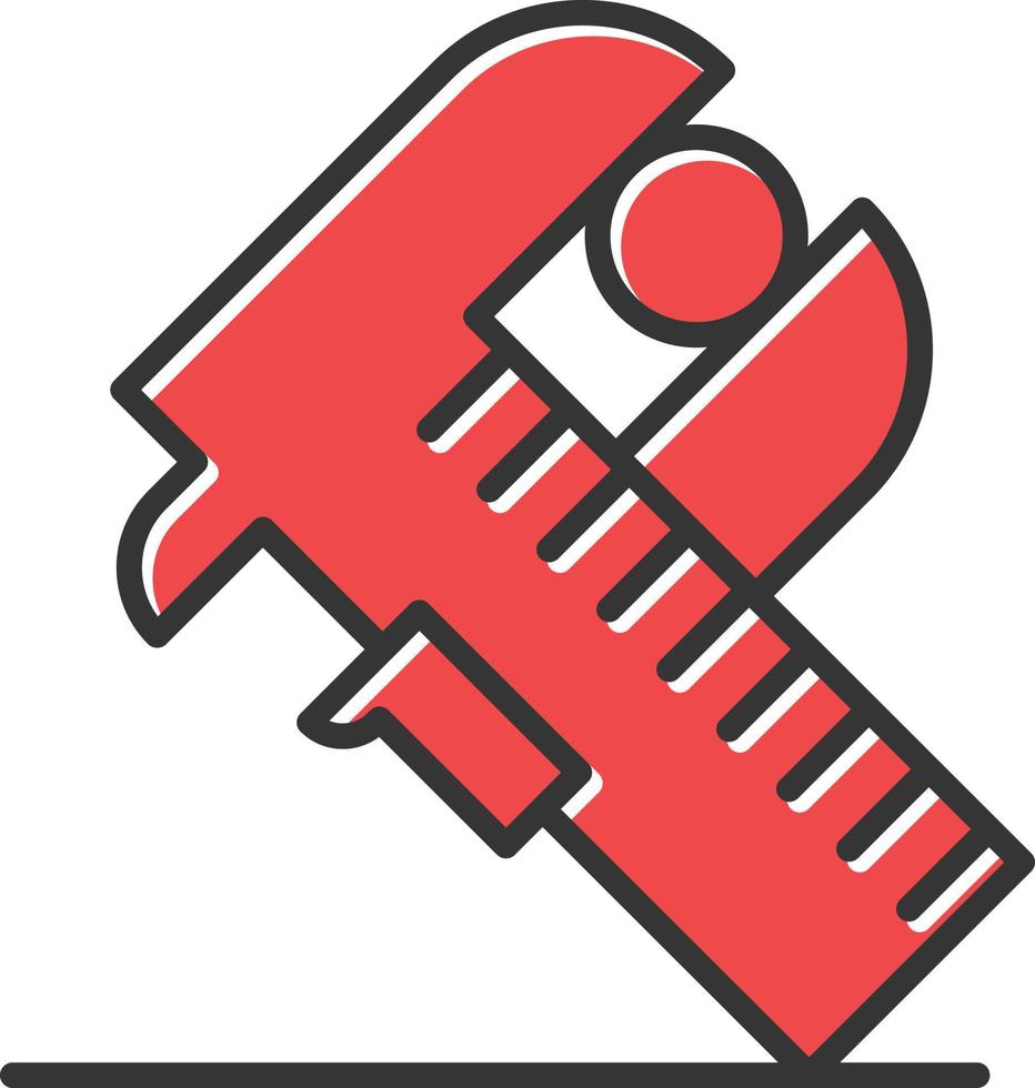 Vernier Caliper Filled Icon vector