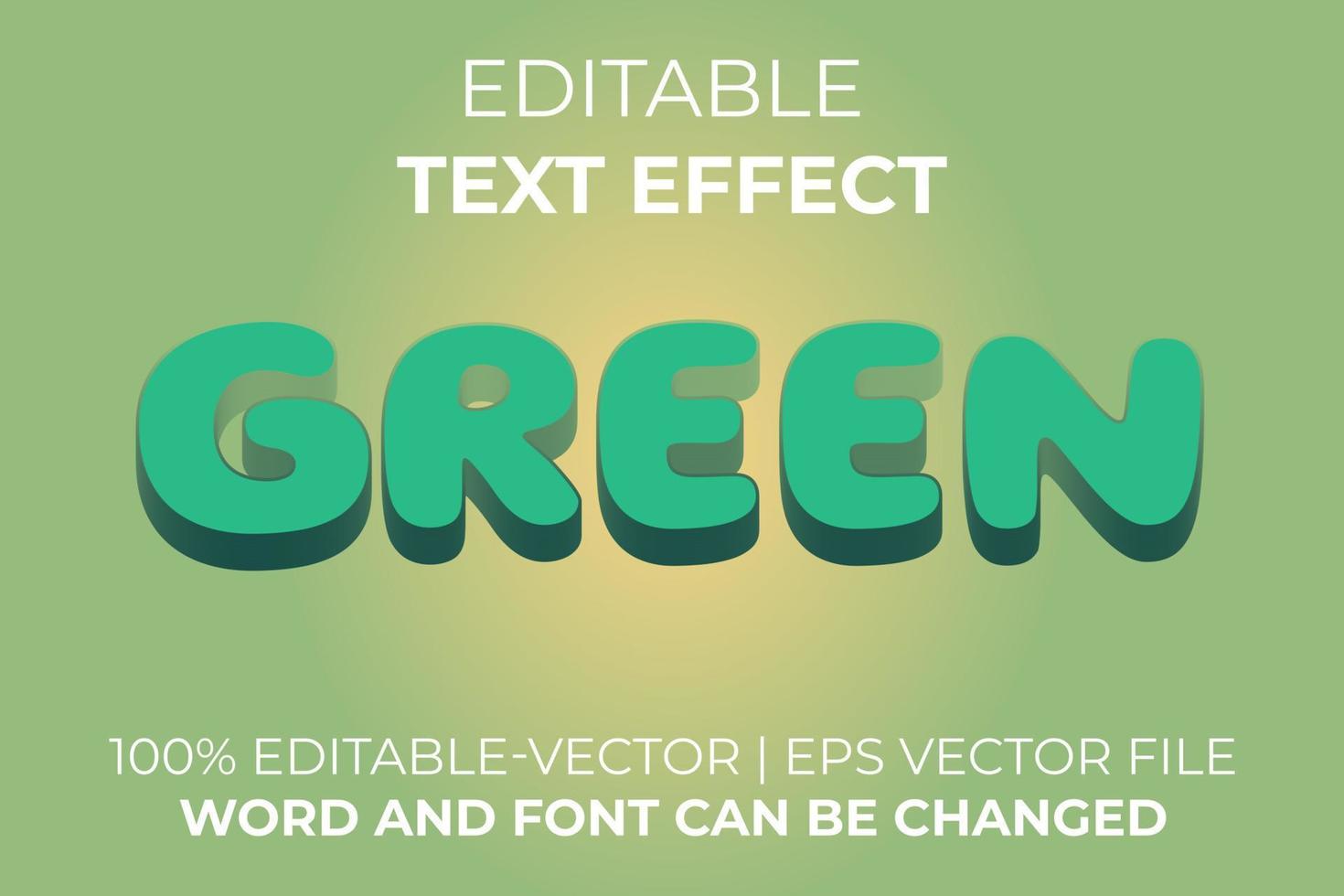 Green text effect, easy to edit vector