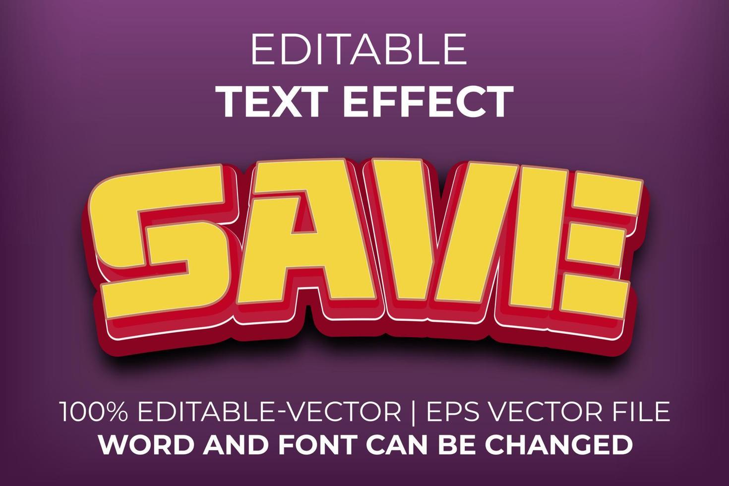 Save text effect, easy to edit vector