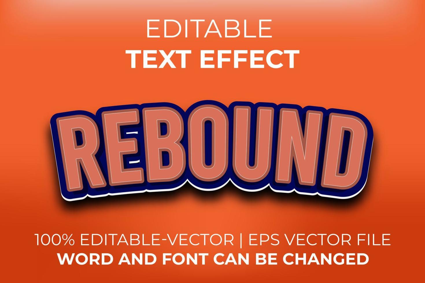 Rebound text effect, easy to edit vector