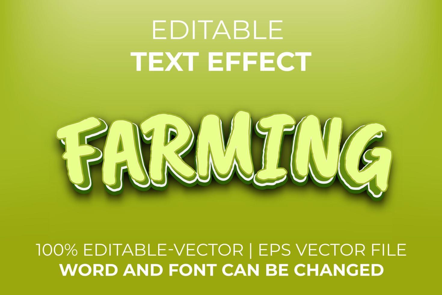 Farming text effect, easy to edit vector