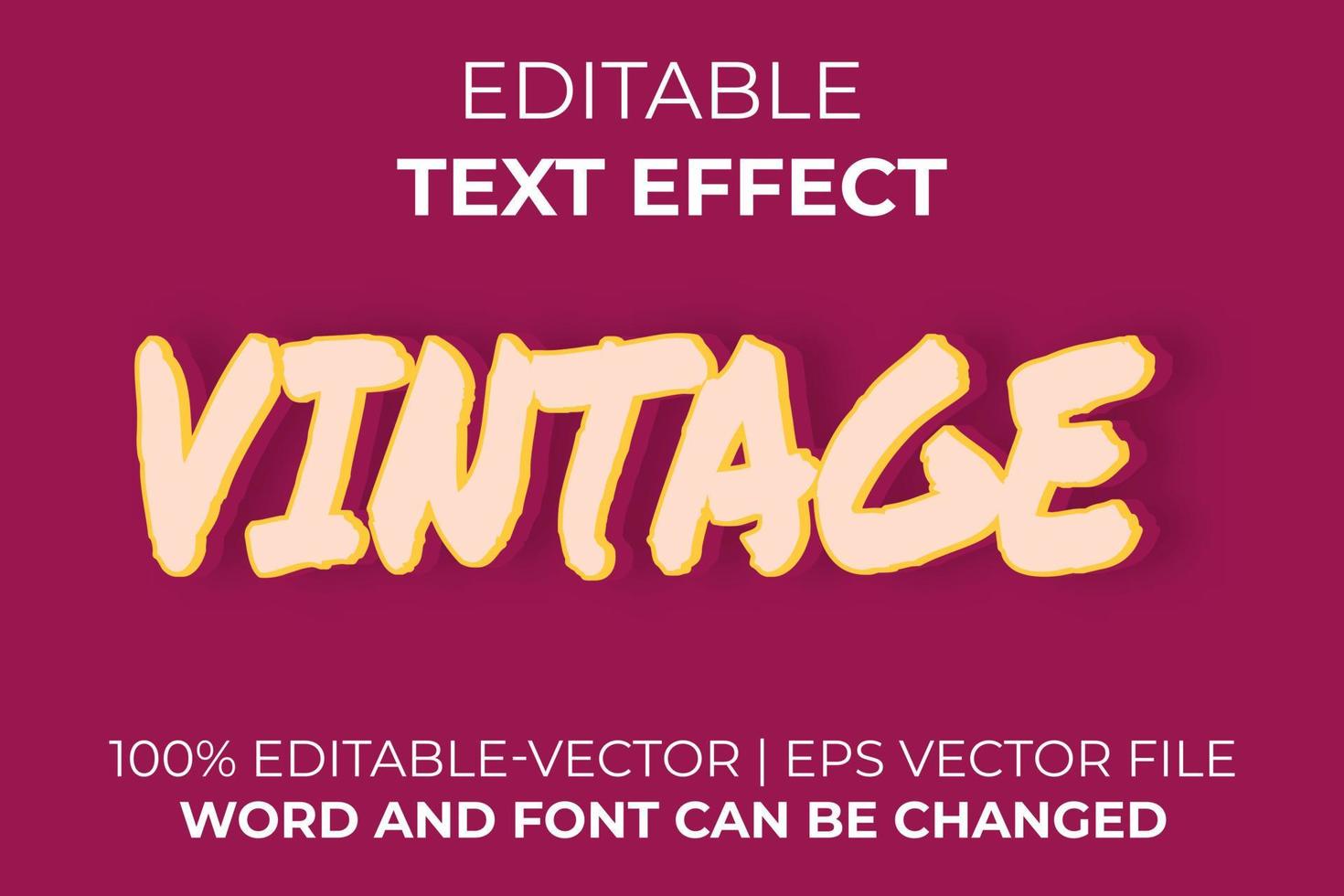 Vintage text effect, easy to edit vector