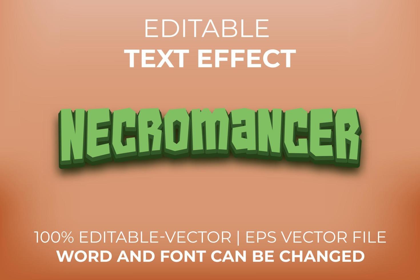 Necromancer text effect, easy to edit vector