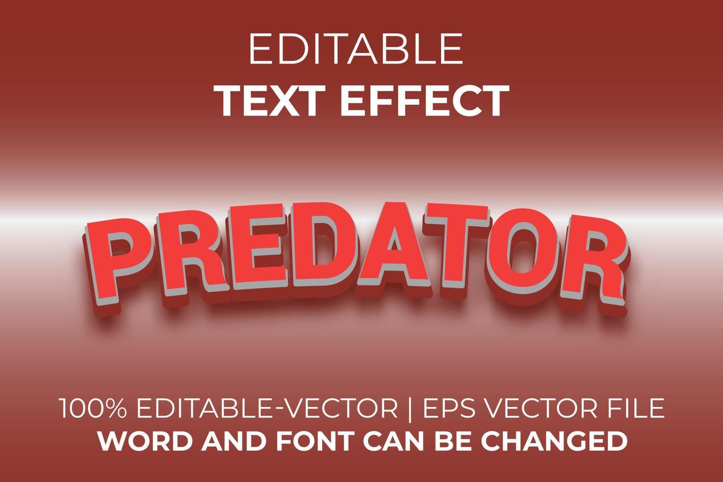 Predator text effect, easy to edit vector