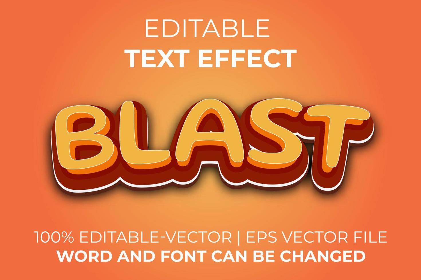 Blast text effect, easy to edit vector