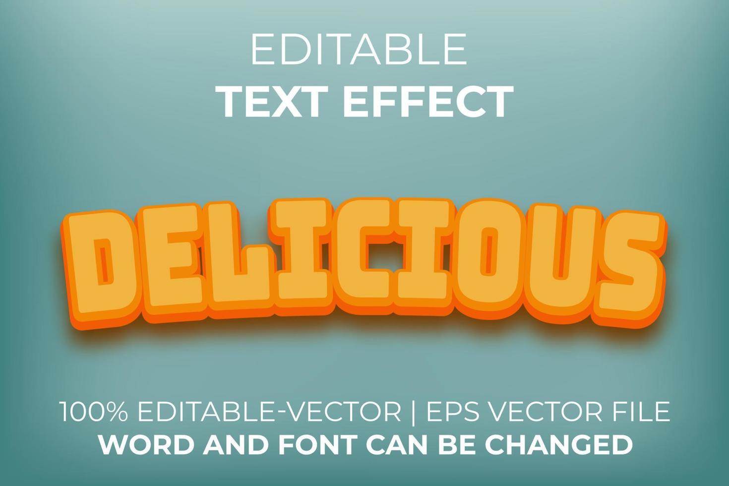 efecto de texto delicioso, fácil de editar vector