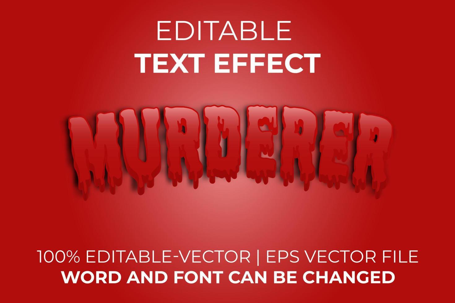 Murderer text effect, easy to edit vector