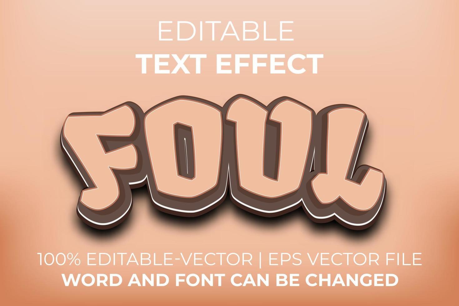 Foul text effect, easy to edit vector