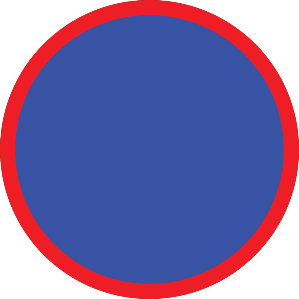 detener el signo de fondo del círculo rojo azul sobre fondo blanco. símbolo prohibitivo. señal de tráfico prohibida azul roja. estilo plano vector