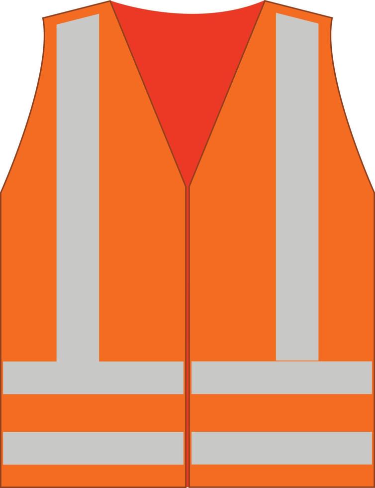 safety vest on white background. high-visibility orange reflective vest. reflective safety vest orange sign. vector