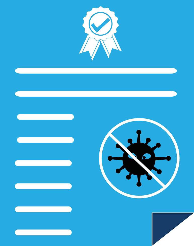 no coronavirus certificate icon on white background. flat style. no virus certificate sign. vector