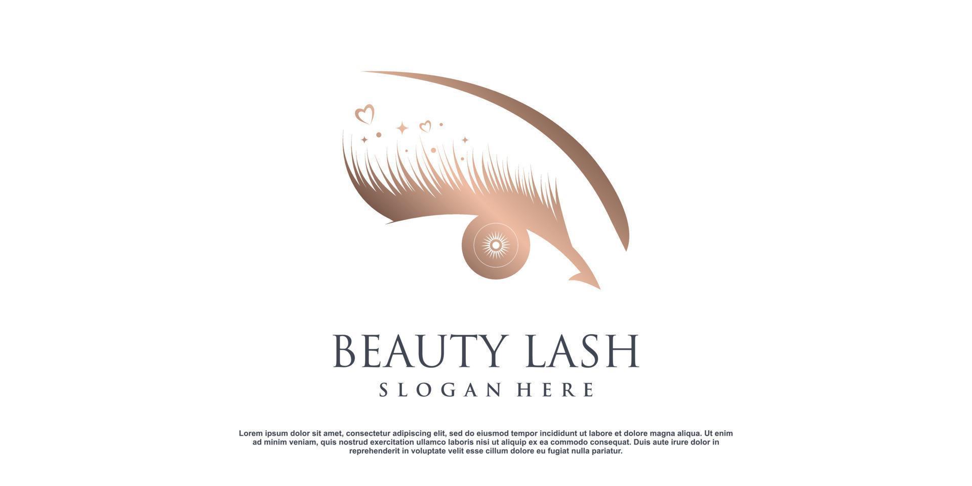 Lash logo design with creative unique concept Premium Vector