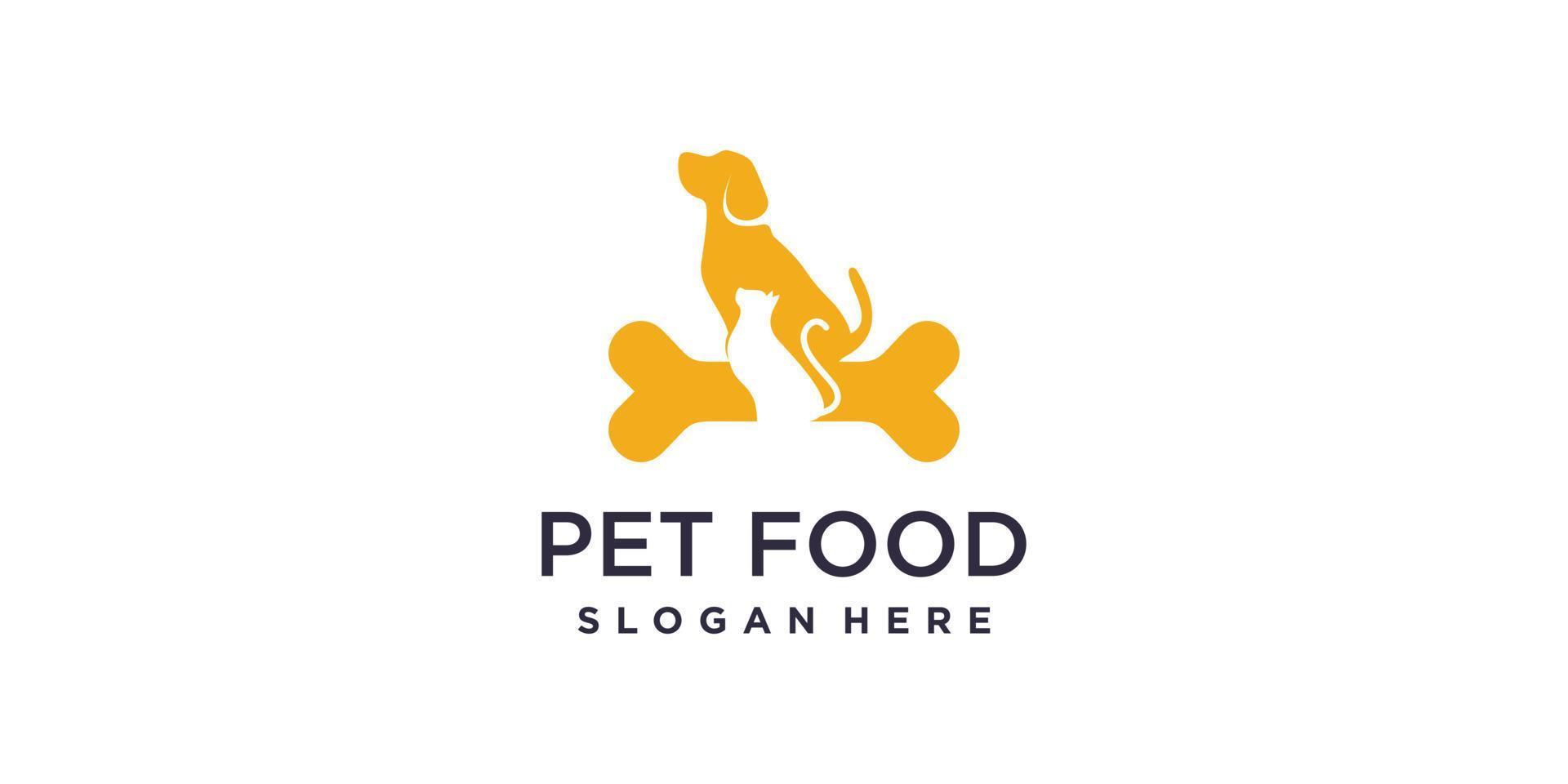 Pet food icon logo design with creative element concept Premium Vector