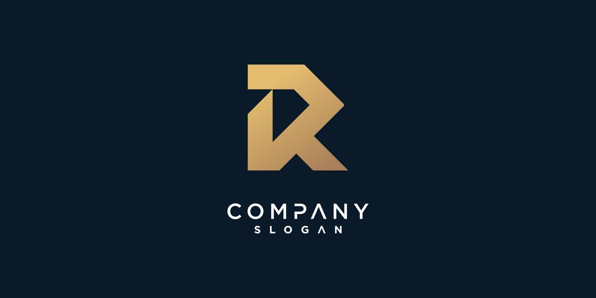 Letter R vector icon logo design with creative unique style Premium Vector