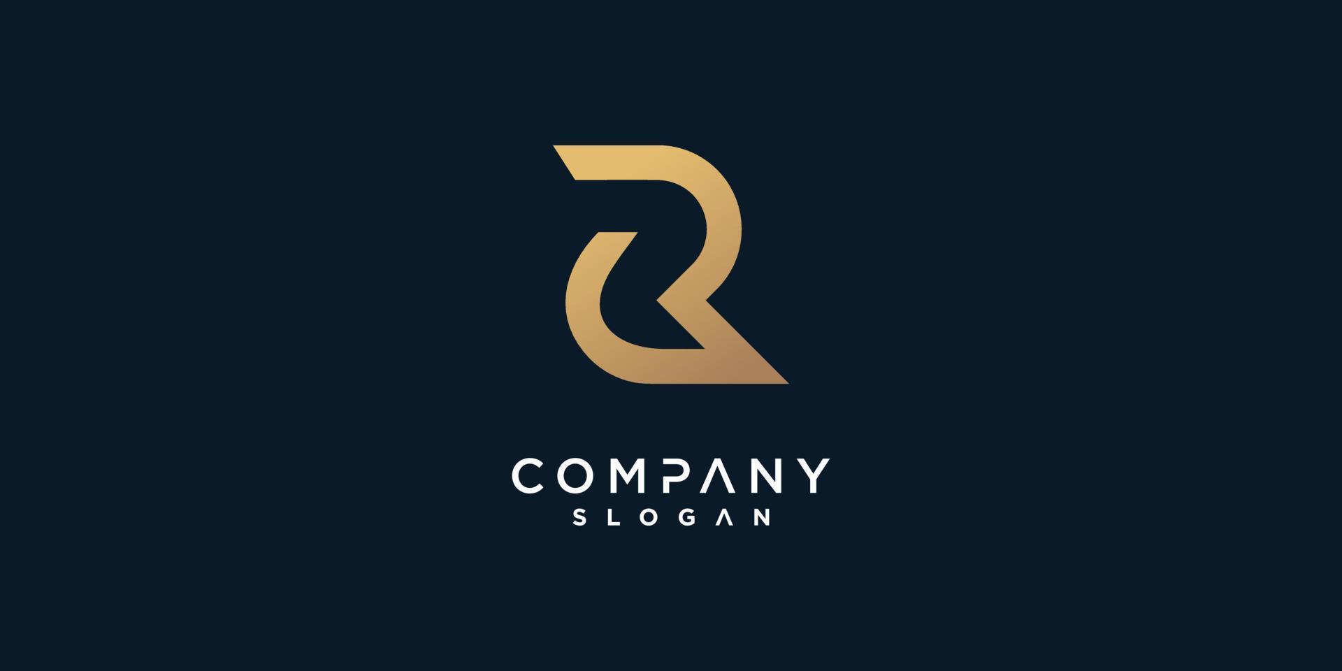 Letter R vector icon logo design with creative unique style Premium Vector