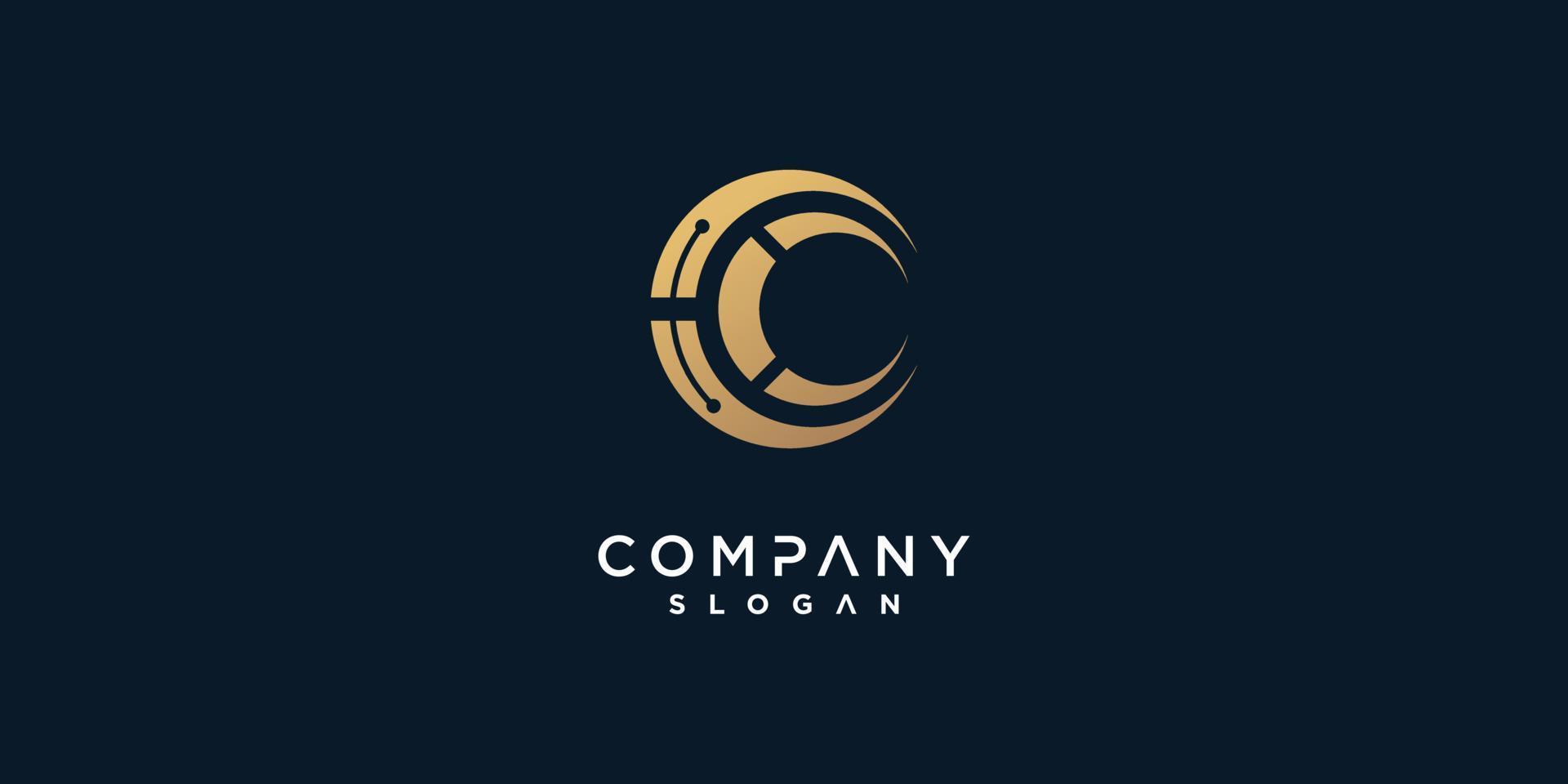 Letter C vector icon logo design with creative unique style Premium Vector