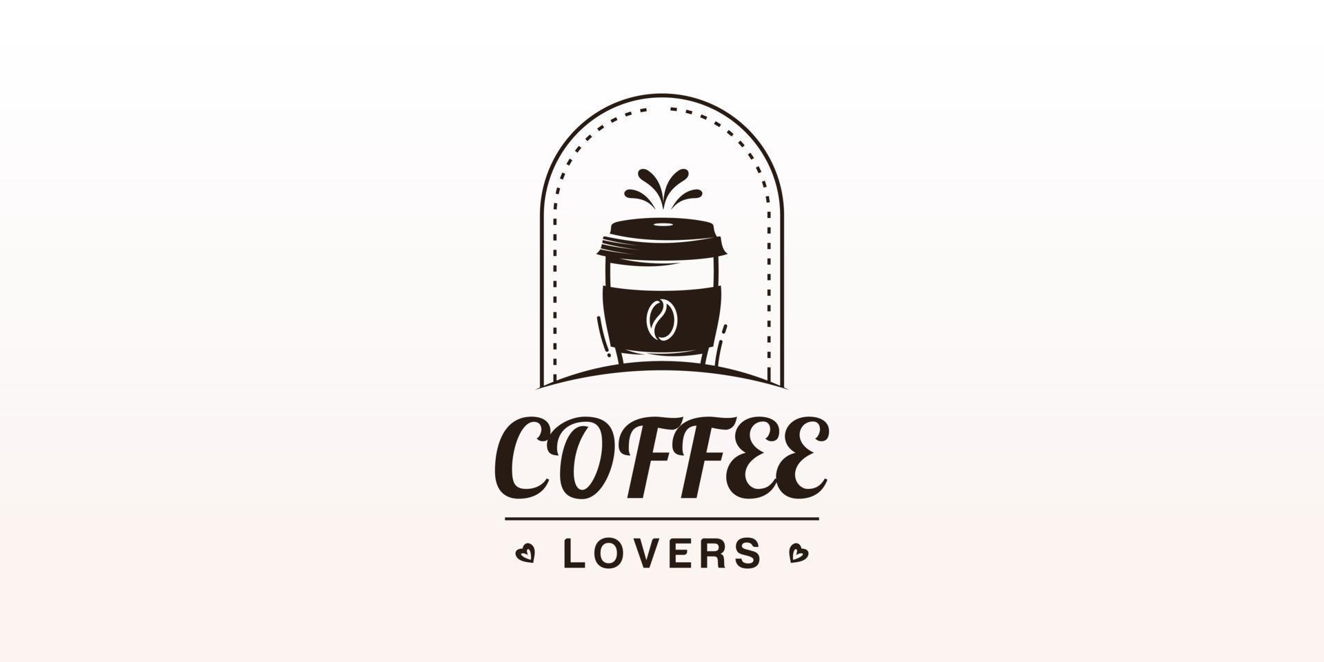 diseño de logotipo de vector de café con vector premium de concepto único