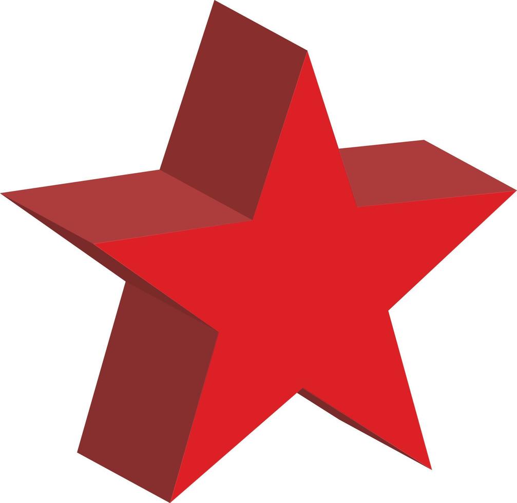 red 3d star icon on white background. flat style. 3d star icon for your web site design, logo, app, UI. 3d star symbol. vector