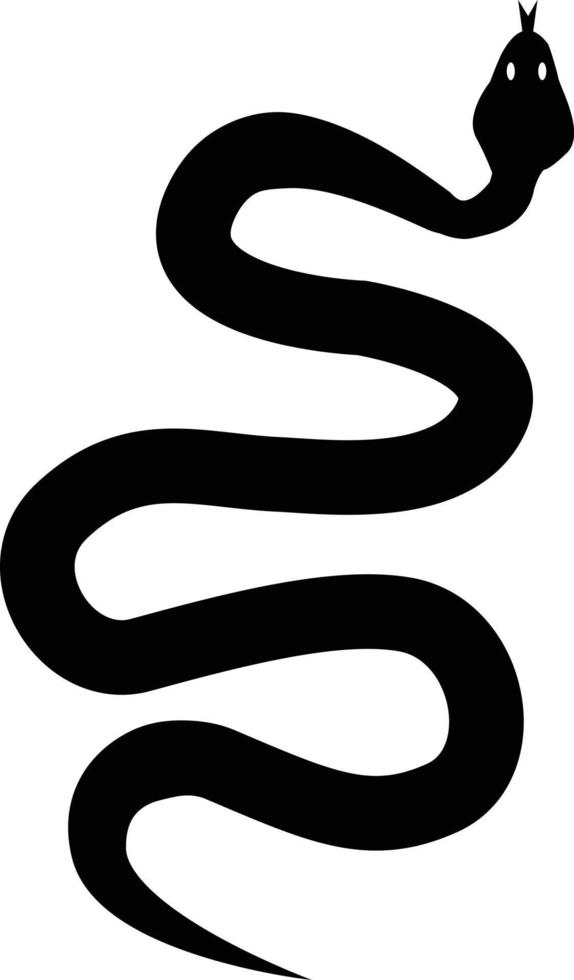 serpiente de silueta negra. icono de serpiente sobre fondo blanco. signo de serpiente. vector
