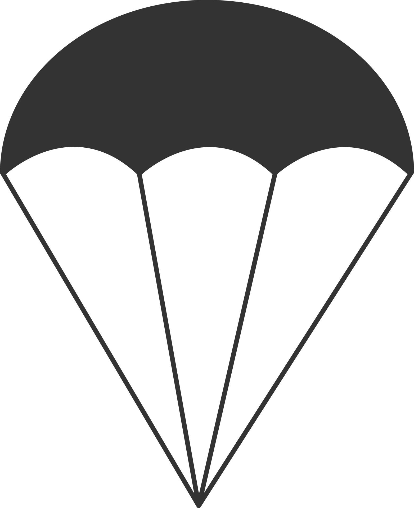 Black And White Parachute Clipart