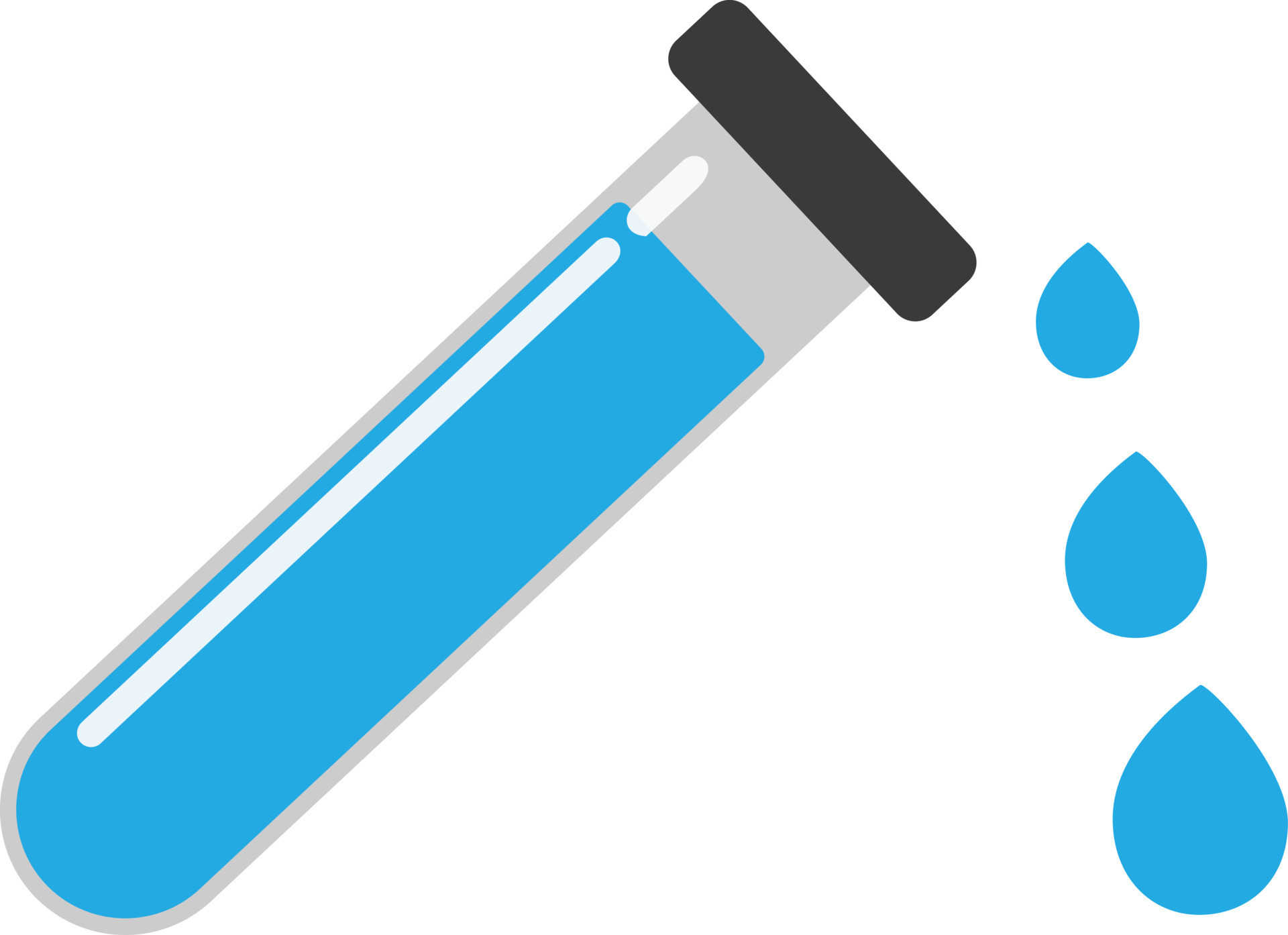 test tube with drop icon on white background. medical and chemical sign