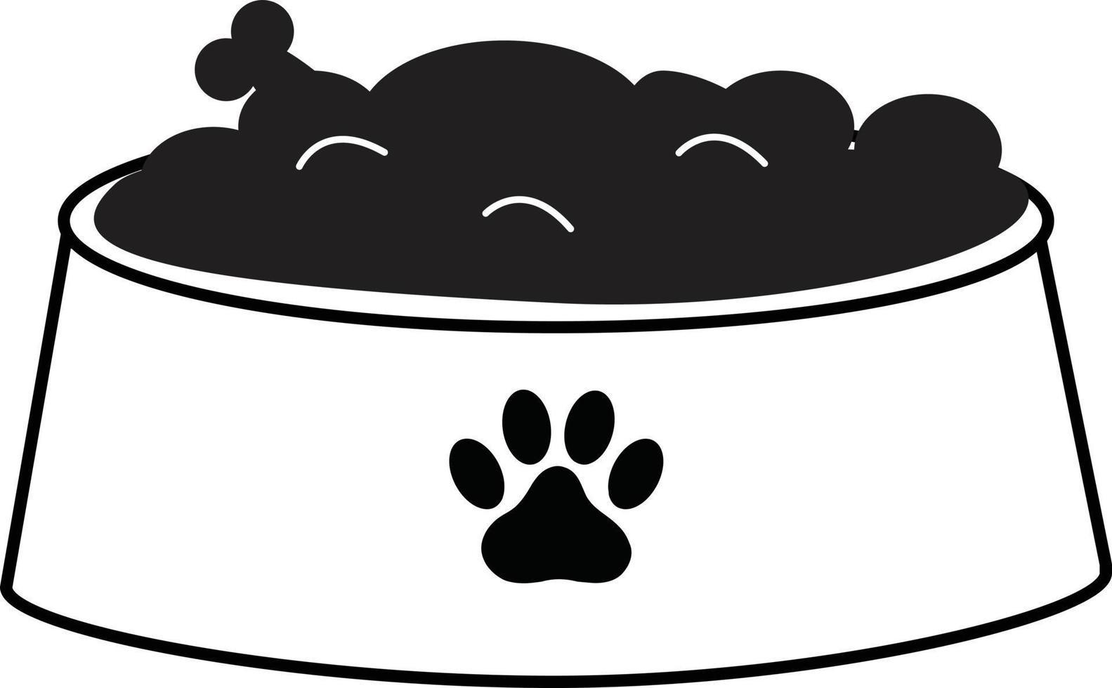 dog bowl icon on white background. dog bowl sign. flat style. pet dog food logo. pet bowl symbol. vector