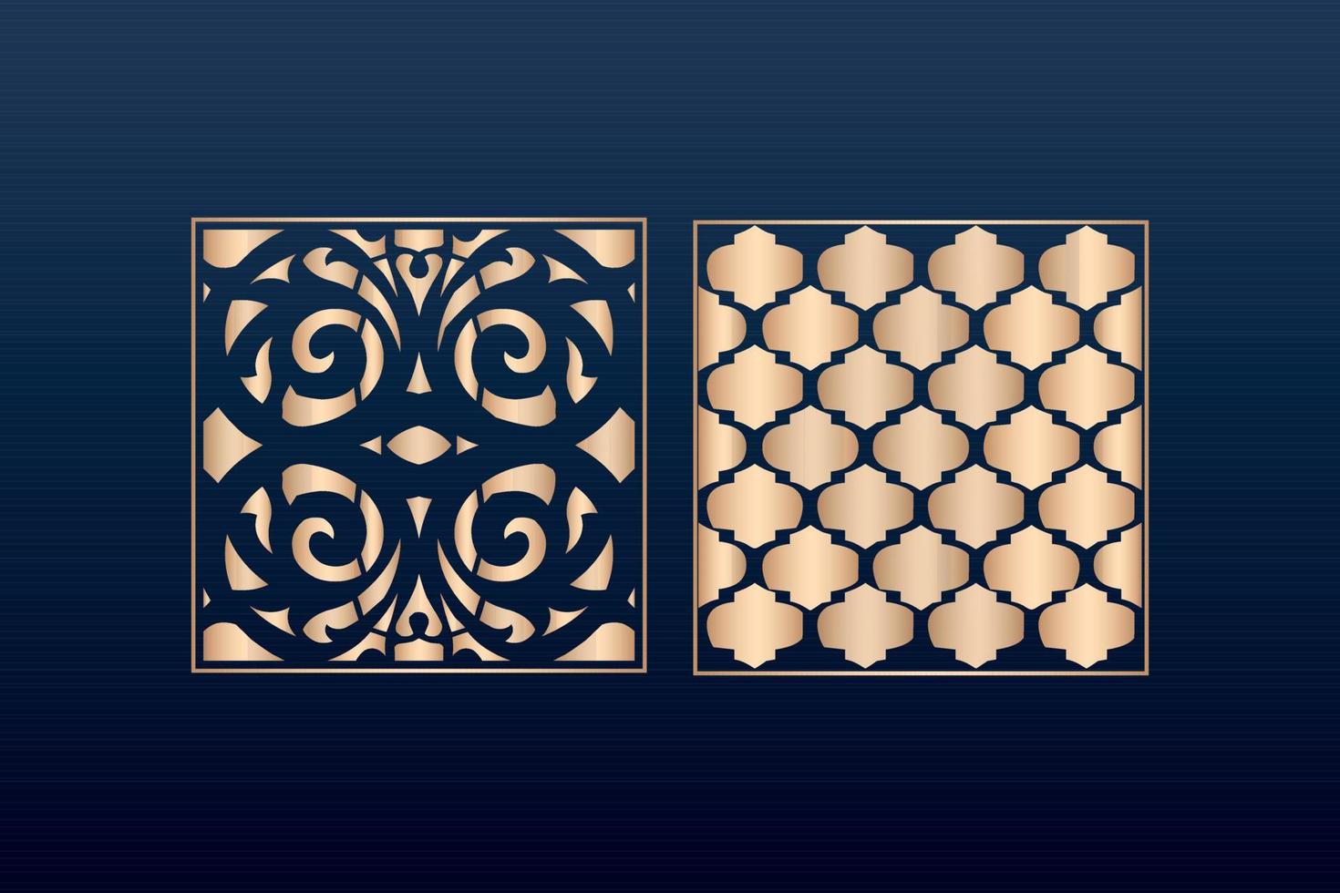 Laser cut ornamental panel templates set decorative lace borders patterns vector decorative elementsborder frame borders pattern islamic pattern files dxf Laser cut panel template cnc files