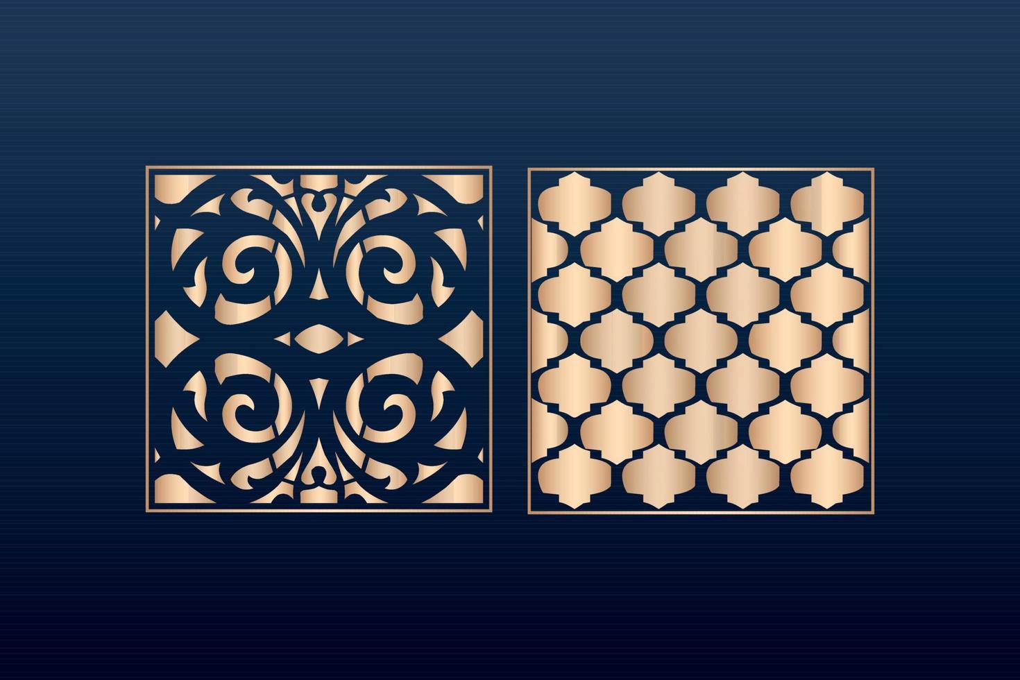 Laser cut ornamental panel templates set decorative lace borders patterns vector decorative elementsborder frame borders pattern islamic pattern files dxf Laser cut panel template cnc files