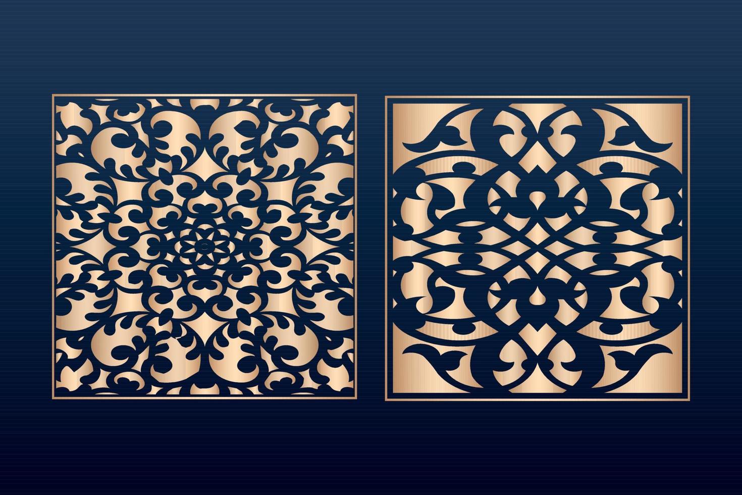 Laser cut ornamental panel templates set decorative lace borders patterns vector decorative elementsborder frame borders pattern islamic pattern files dxf Laser cut panel template cnc files