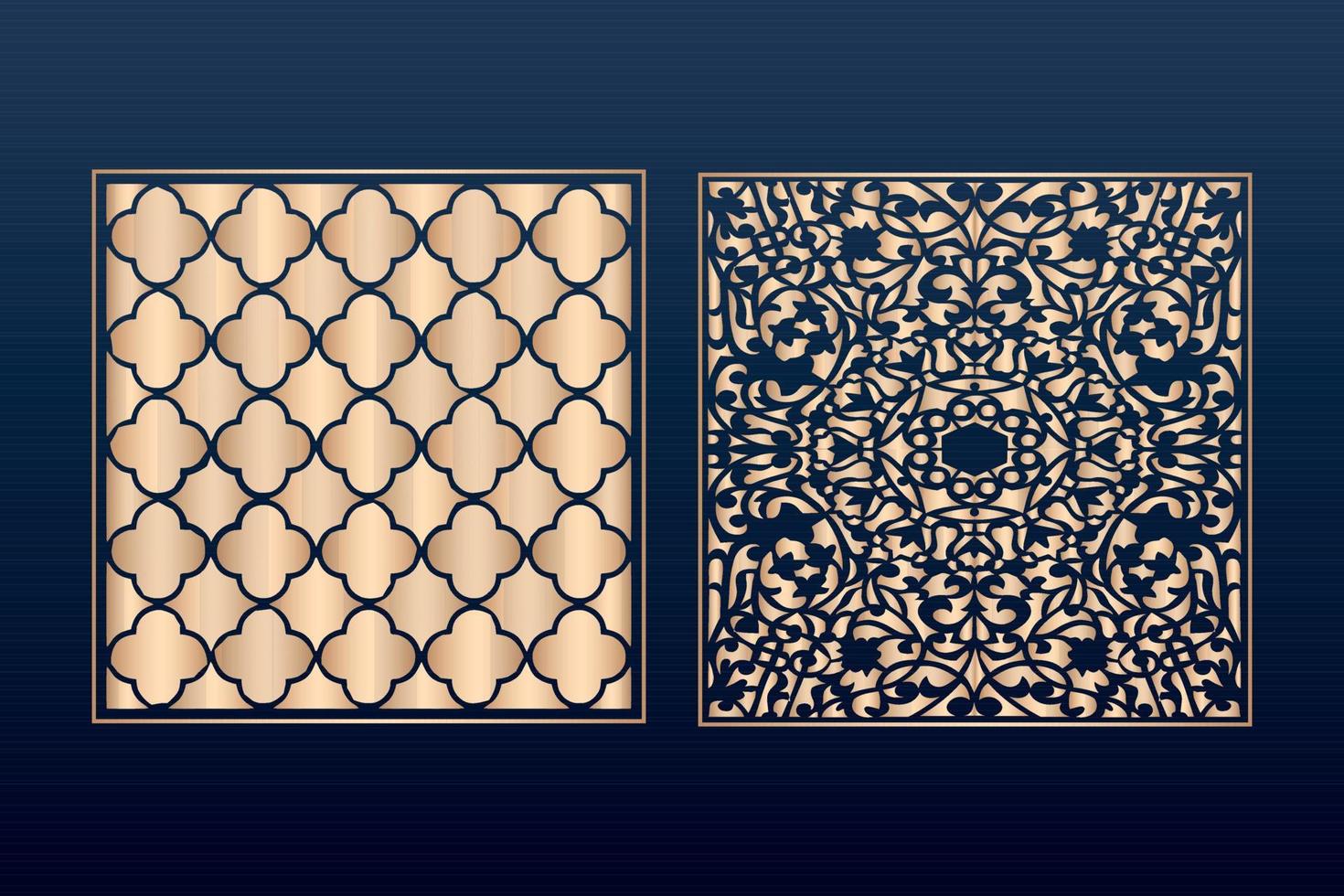 Laser cut ornamental panel templates set decorative lace borders patterns vector decorative elementsborder frame borders pattern islamic pattern files dxf Laser cut panel template cnc files