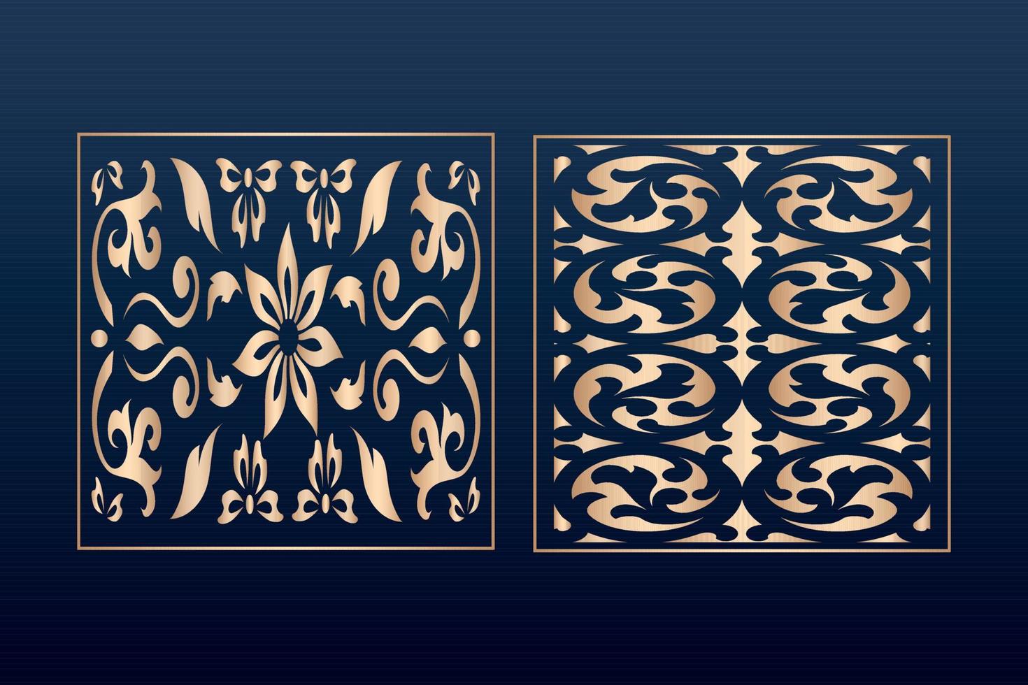 Laser cut ornamental panel templates set decorative lace borders patterns vector decorative elementsborder frame borders pattern islamic pattern files dxf Laser cut panel template cnc files