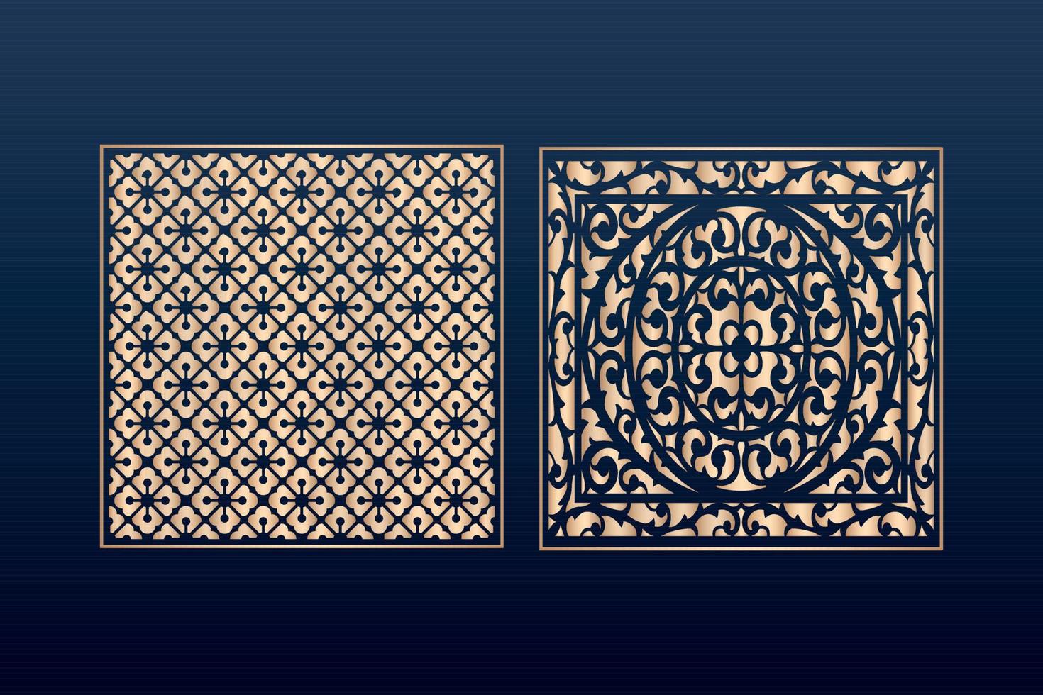 Laser cut ornamental panel templates set decorative lace borders patterns vector decorative elementsborder frame borders pattern islamic pattern files dxf Laser cut panel template cnc files