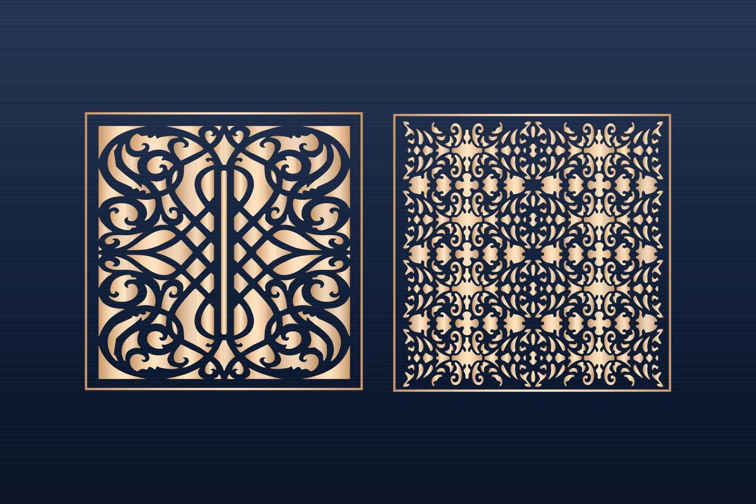 conjunto de plantillas de paneles ornamentales cortados por láser patrones de bordes de encaje decorativos elementos decorativos vectoriales patrón de bordes de marco de borde archivos de patrones islámicos archivos cnc de plantilla de panel de corte láser dxf vector