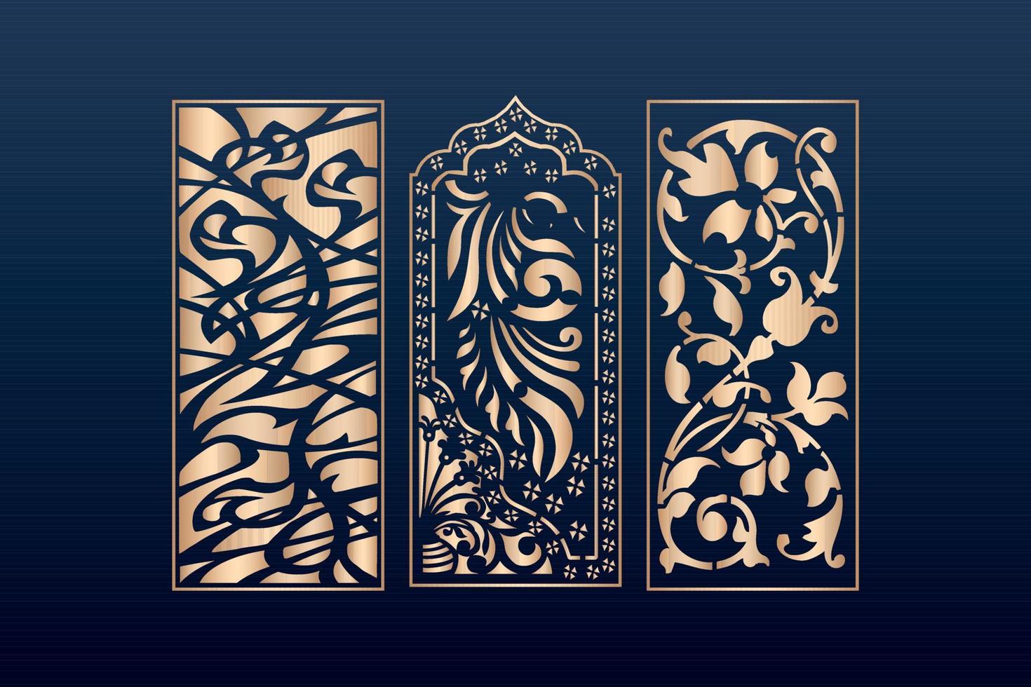 decorative elements border frame borders pattern islamic pattern files dxf Laser cut panel template cnc files vector