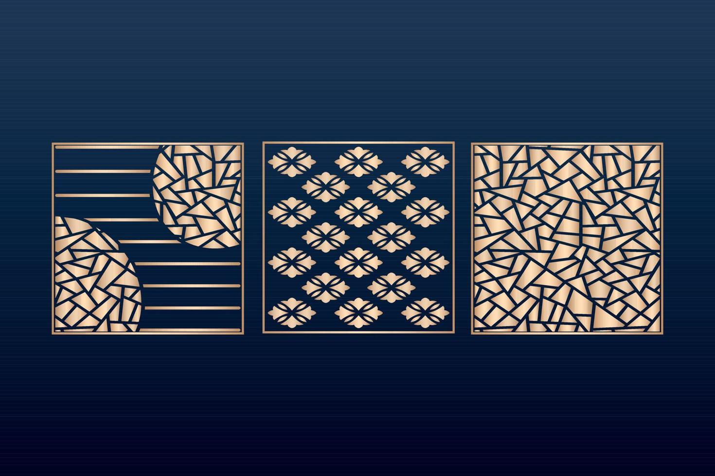 conjunto de plantillas de paneles ornamentales cortados por láser patrones de bordes de encaje decorativos elementos decorativos vectoriales patrón de bordes de marco de borde archivos de patrones islámicos archivos cnc de plantilla de panel de corte láser dxf vector