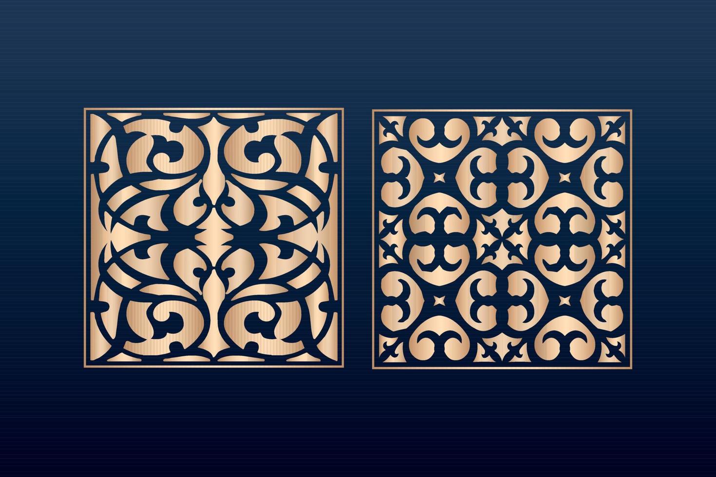 Laser cut ornamental panel templates set decorative lace borders patterns vector decorative elementsborder frame borders pattern islamic pattern files dxf Laser cut panel template cnc files