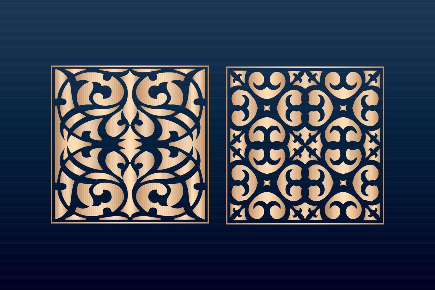 Laser cut ornamental panel templates set decorative lace borders patterns vector decorative elementsborder frame borders pattern islamic pattern files dxf Laser cut panel template cnc files