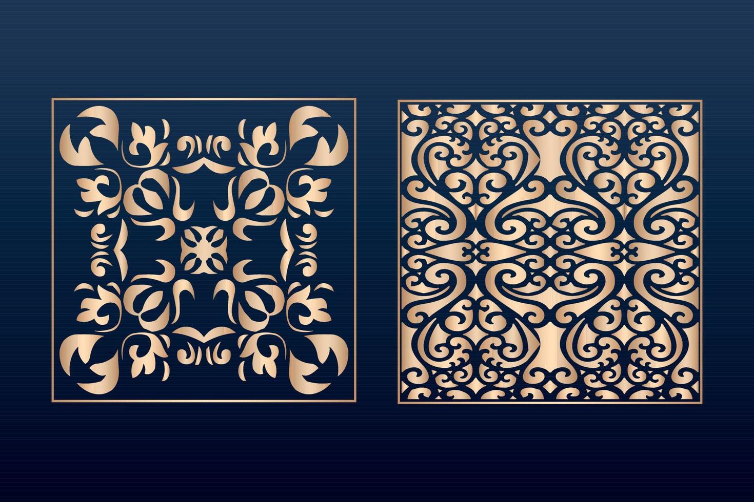 Laser cut ornamental panel templates set decorative lace borders patterns vector decorative elementsborder frame borders pattern islamic pattern files dxf Laser cut panel template cnc files