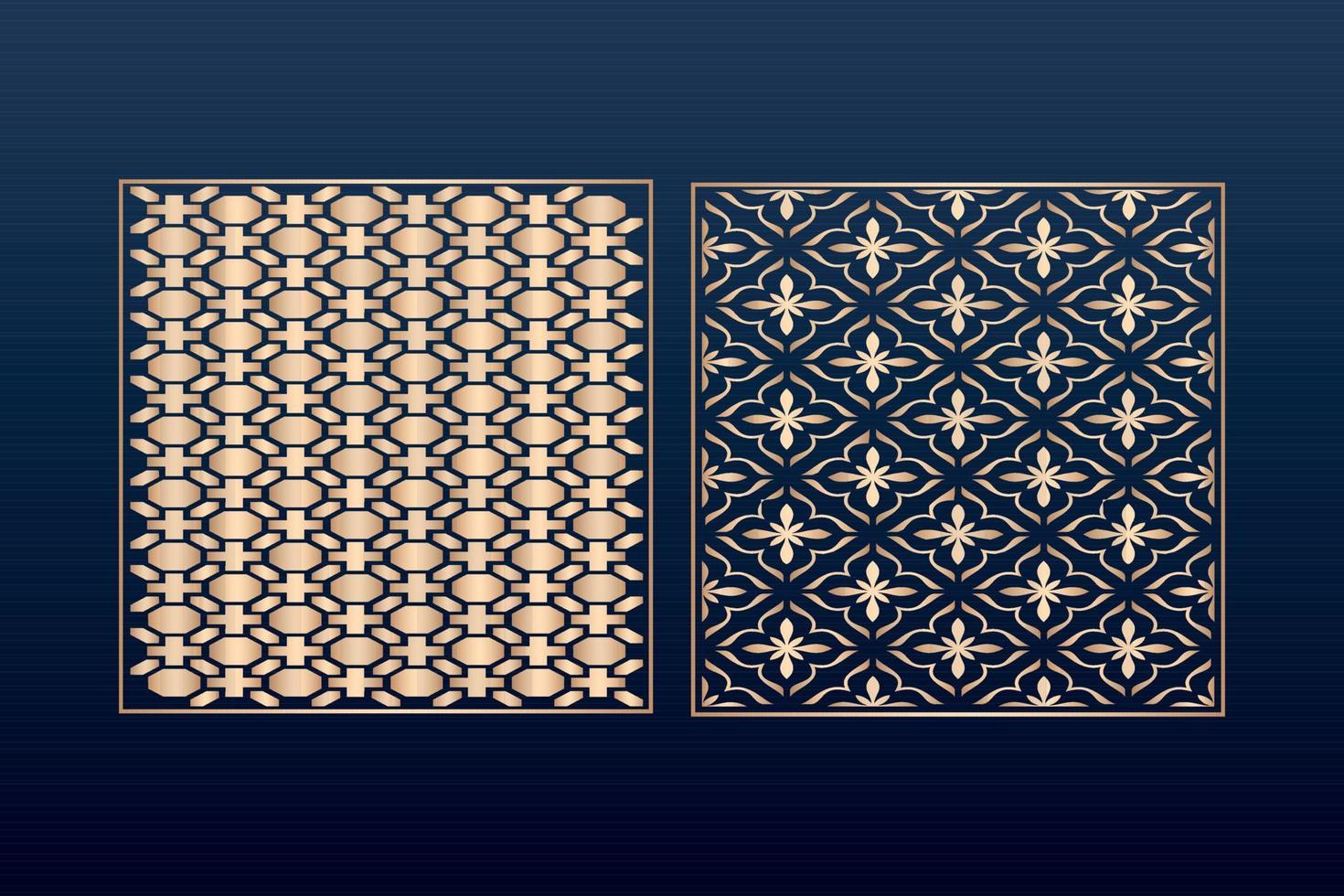 Laser cut ornamental panel templates set decorative lace borders patterns vector decorative elementsborder frame borders pattern islamic pattern files dxf Laser cut panel template cnc files