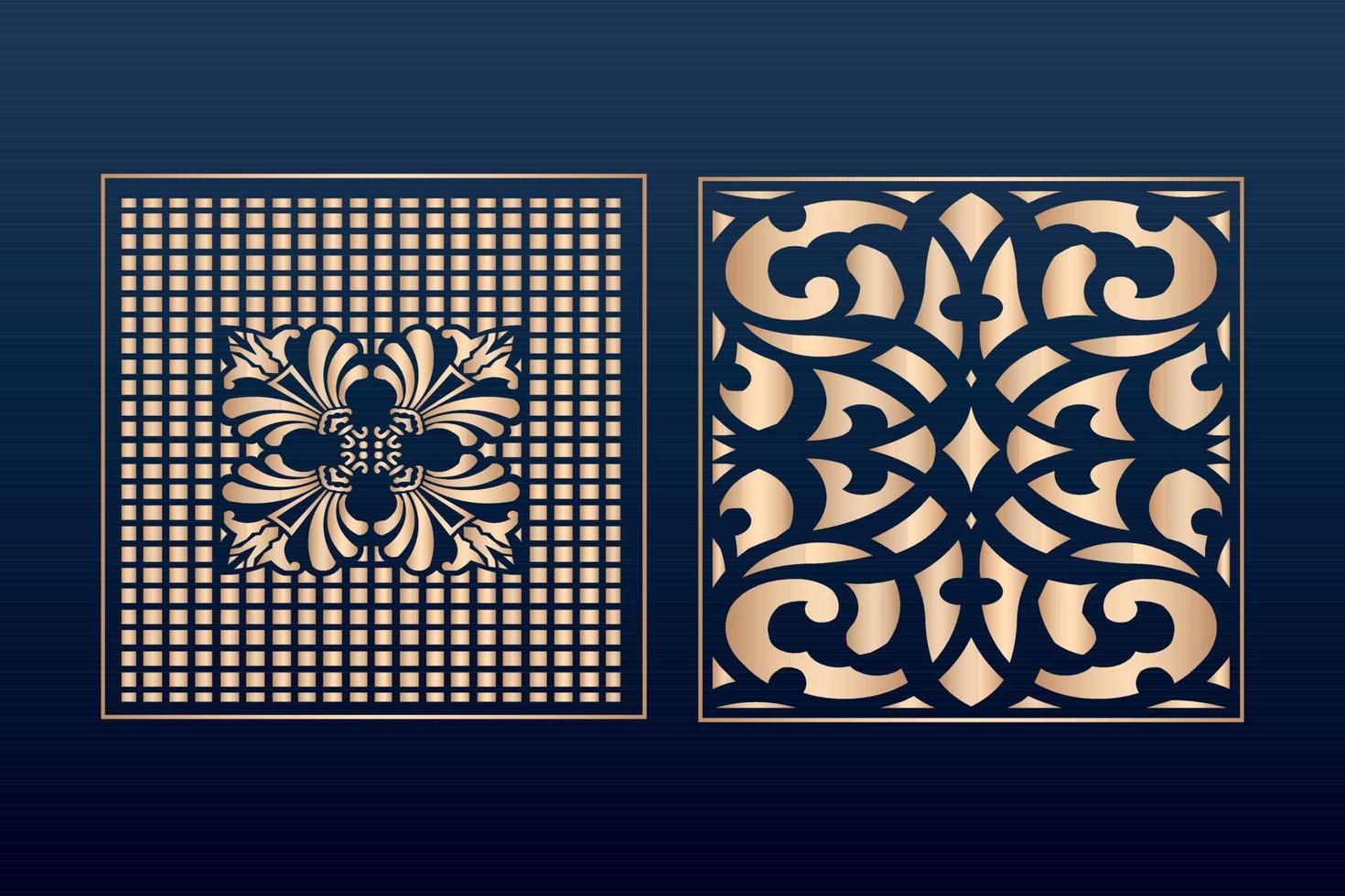 Laser cut ornamental panel templates set decorative lace borders patterns vector decorative elementsborder frame borders pattern islamic pattern files dxf Laser cut panel template cnc files