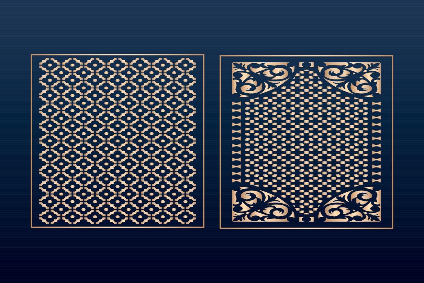 Laser cut ornamental panel templates set decorative lace borders patterns vector decorative elementsborder frame borders pattern islamic pattern files dxf Laser cut panel template cnc files