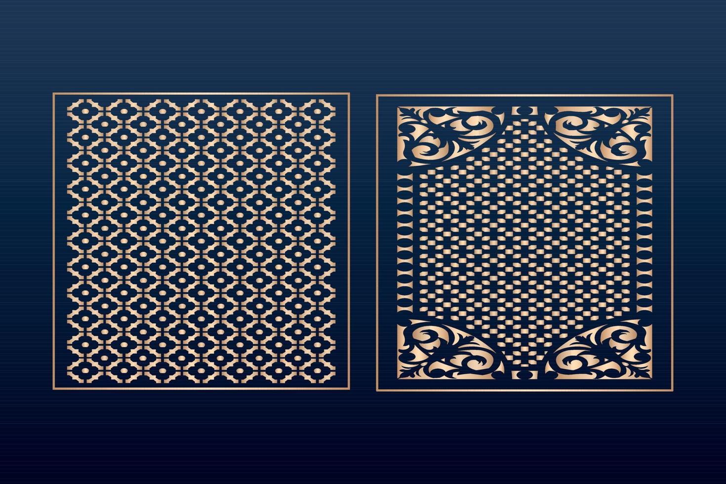 conjunto de plantillas de paneles ornamentales cortados por láser patrones de bordes de encaje decorativos elementos decorativos vectoriales patrón de bordes de marco de borde archivos de patrones islámicos archivos cnc de plantilla de panel de corte láser dxf vector