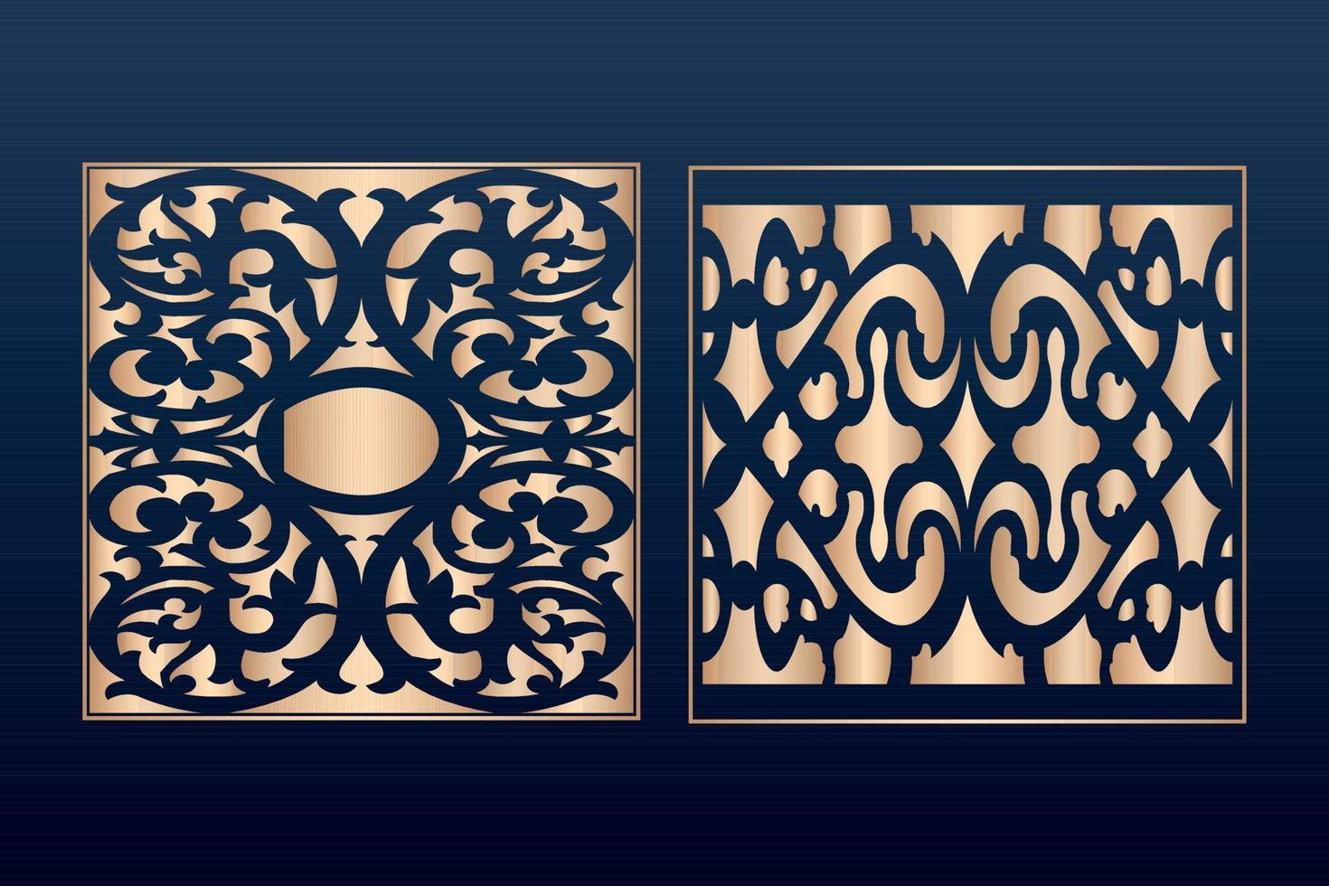 Laser cut ornamental panel templates set decorative lace borders patterns vector decorative elementsborder frame borders pattern islamic pattern files dxf Laser cut panel template cnc files