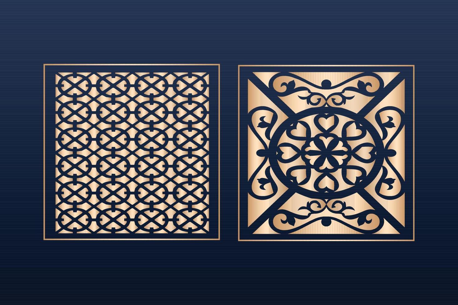 Laser cut ornamental panel templates set decorative lace borders patterns vector decorative elementsborder frame borders pattern islamic pattern files dxf Laser cut panel template cnc files