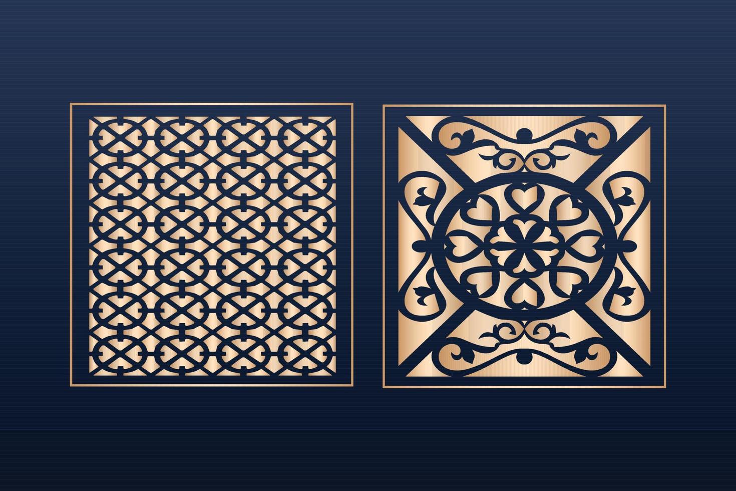 Laser cut ornamental panel templates set decorative lace borders patterns vector decorative elementsborder frame borders pattern islamic pattern files dxf Laser cut panel template cnc files