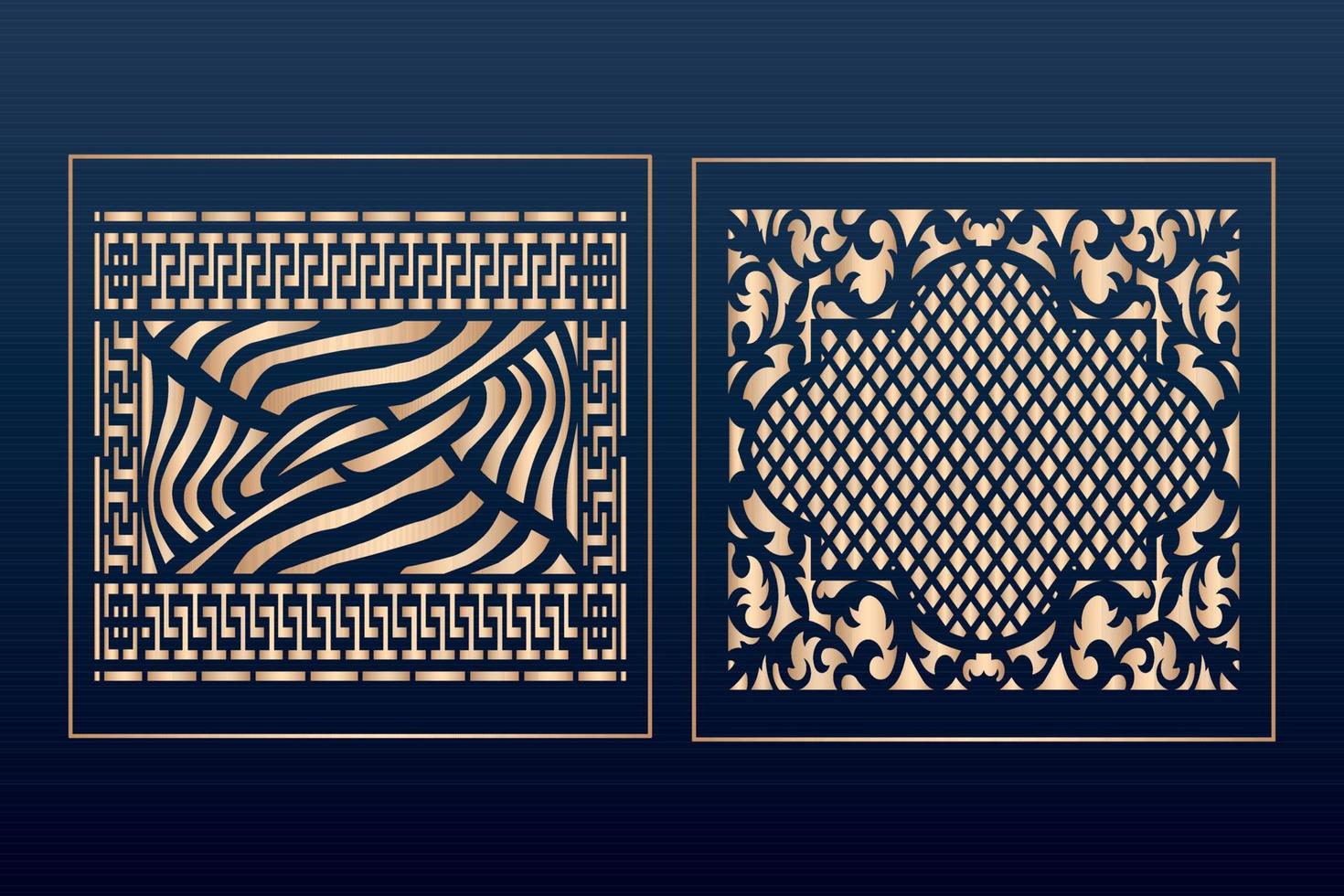 Laser cut ornamental panel templates set decorative lace borders patterns vector decorative elementsborder frame borders pattern islamic pattern files dxf Laser cut panel template cnc files