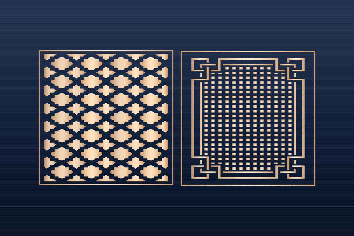 Laser cut ornamental panel templates set decorative lace borders patterns vector decorative elementsborder frame borders pattern islamic pattern files dxf Laser cut panel template cnc files