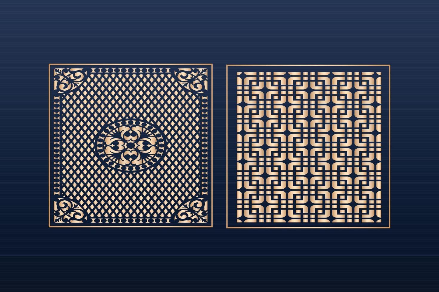 Laser cut ornamental panel templates set decorative lace borders patterns vector decorative elementsborder frame borders pattern islamic pattern files dxf Laser cut panel template cnc files