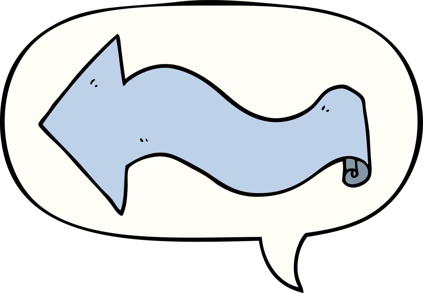 cartoon arrow and speech bubble vector